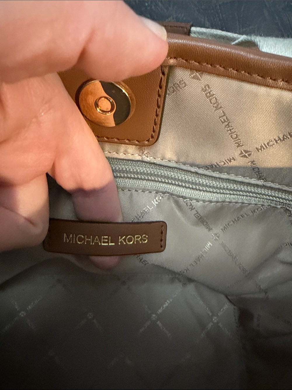 Michael Kors Cream and Brown Signature Canvas Tote - Picture 10 of 13
